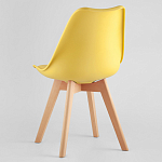 Стул с основой из пластика и мягким сиденьем Arvika Yellow варинант исполнения - 5 | Loft Concept в Москве