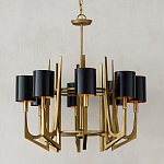 Люстра с 8-ю черными цилиндрическими плафонами Stylistic Lines варинант исполнения - 2 | Loft Concept в Москве