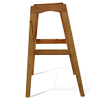 Барный стул со спинкой и подлокотниками на 4-х деревянных ножках Кремовый Велюр Ava Charm варинант исполнения - 6 | Loft Concept в Москве