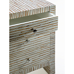 Тумбочка прикроватная Bogense Bone Inlay Bedside Beige варинант исполнения - 2 | Loft Concept в Москве