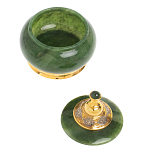 Икорница с крышкой с гравировкой из натурального камня Нефрит Decorative Cavair Dishes варинант исполнения - 2 | Loft Concept в Москве