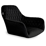 Стул с мягкой черной обивкой из велюра и подъемно-поворотным механизмом на колесиках Harper Black варинант исполнения - 2 | Loft Concept в Москве