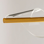 Люстра линейная золотистого цвета с двумя прозрачными волнистыми элементами Wave Line варинант исполнения - 10 | Loft Concept в Москве