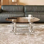 Дизайнерский журнальный стол с круглой столешницей на стальном основании Rivetyk варинант исполнения - 2 | Loft Concept в Москве