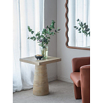 Столик приставной с квадратной столешницей Textured Cream Table варинант исполнения - 8 | Loft Concept в Москве