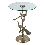 Столик с круглой стеклянной столешницей и корпусом в виде двух павлинов на ветке Table Two Peacocks варинант исполнения - 1 | Loft Concept в Москве