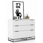 Комод белый с 3-мя ящиками Strict Lines  варинант исполнения - 2 | Loft Concept в Москве