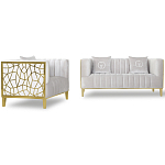 Кресло велюровое серое с фактурным каркасом золотистого цвета Best Traits варинант исполнения - 1 | Loft Concept в Москве