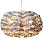 Круглая люстра волнистой формы декорированная бусами Blue White Stripes Wavy Chandelier варинант исполнения - 1 | Loft Concept в Москве