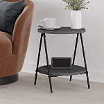 Стол приставной с 2-мя круглыми столешницами цвета антрацит ESSEL SIDE TABLE ANTHRACITE варинант исполнения - 4 | Loft Concept в Москве