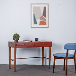 Стол письменный из массива бука с 2-мя ящиками красный Wenge Light варинант исполнения - 5 | Loft Concept в Москве