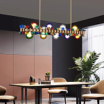 Люстра золотая с цветными плафонами и декором Colorful Ball Candy Crystal варинант исполнения - 1 | Loft Concept в Москве
