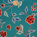 Обои с вышивкой ручной работы Flora Rio colourway on Liso Pine wool sateen варинант исполнения - 3 | Loft Concept в Москве