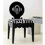 Дизайнерский стул с круглой деревянной спинкой Black and White Clover варинант исполнения - 5 | Loft Concept в Москве