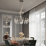 Люстра подвесная из металла с хрустальными прозрачными подвесками Quasar 81 варинант исполнения - 12 | Loft Concept в Москве