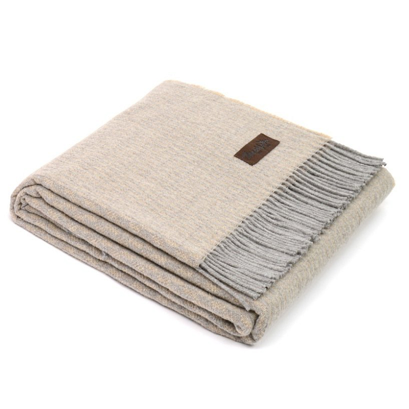 Плед GRIFONE 0004 Marzotto Бежево-серый в Москве | Loft Concept 