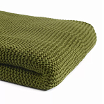 Плед из хлопка жемчужной вязки оливкового цвета Waffle Comfort варинант исполнения - 2 | Loft Concept в Москве