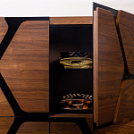 Высокий комод с узором из шпона на фасаде Sahara варинант исполнения - 4 | Loft Concept в Москве