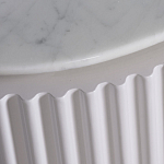 Тумбочка белая овальная с мраморной столешницей Thoroughbass варинант исполнения - 3 | Loft Concept в Москве