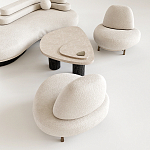 Кресло Vinsen обивка букле молочного цвета варинант исполнения - 3 | Loft Concept в Москве