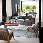 Кресло с каркасом из массива дуба Deniaud Oak Grey Armchair варинант исполнения - 6 | Loft Concept в Москве