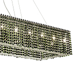 Прямоугольная люстра с хрустальными подвесками Crystal Art Chrome Green Rectangular Chandelier варинант исполнения - 3 | Loft Concept в Москве