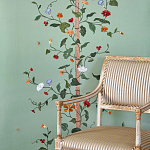 Обои с вышивкой ручной работы Floral Lattice Original colourway on wool sateen варинант исполнения - 1 | Loft Concept в Москве