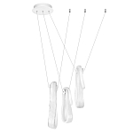 Подвесной светильник белого цвета с 3-мя изогнутыми плафонами Flow Loop варинант исполнения - 2 | Loft Concept в Москве