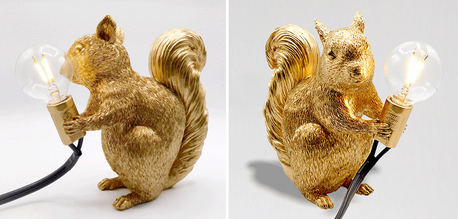 Настольная лампа белка Gold Squirrel Lamp - Loft-Concept в Москве