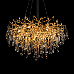 Люстра подвесная с прозрачными стеклянными подвесками в форме капель Диаметр 80 см Droplet Chandelier варинант исполнения - 15 | Loft Concept в Москве