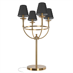 Настольная лампа на металлическом основании бронзового цвета с 4-мя черными конусовидными абажурами Dignity варинант исполнения - 3 | Loft Concept в Москве