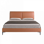 Кровать двуспальная коричневая из экокожи Modern Look варинант исполнения - 3 | Loft Concept в Москве