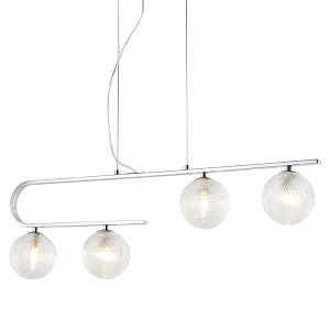 Современная люстра Perforated Glass 4 лампы Хром