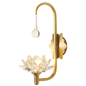 Хрустальный настенный светильник Цветок Лотоса Lotus flower Wall Clear Glass A