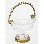 Чаша из прозрачного стекла на ножке с бронзовой ручкой в виде ветки Eden Garden варинант исполнения - 2 | Loft Concept в Москве