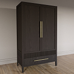 Шкаф платяной Primo с выдвижными ящиками шпон Темный орех варинант исполнения - 3 | Loft Concept в Москве