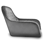 Барный стул со спинкой и подлокотниками на 4-х деревянных ножках Douglas Rhombus Серый Велюр варинант исполнения - 2 | Loft Concept в Москве