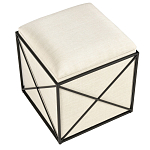 Пуф бежевый с черной металлической рамой Beige Pouf варинант исполнения - 3 | Loft Concept в Москве