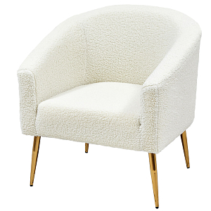 Кресло из белой ткани букле Boucle Luisa  Armchair