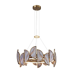 Люстра круглая с полукруглыми плафонами из искусственного алебастра в бронзовой оправе Marbella варинант исполнения - 3 | Loft Concept в Москве