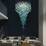 Люстра зеленая каскадная Green Light CascadeDroplet Chandelier варинант исполнения - 2 | Loft Concept в Москве