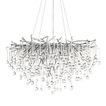 Люстра подвесная с прозрачными стеклянными подвесками в форме капель Диаметр 80 см Droplet Chandelier варинант исполнения - 1 | Loft Concept в Москве