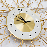 Часы настенные из металла золотые с белым циферблатом Current Time варинант исполнения - 2 | Loft Concept в Москве