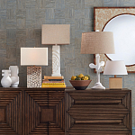 Настольная лампа с белым каркасом и тканевым абажуром Natural Stems варинант исполнения - 4 | Loft Concept в Москве