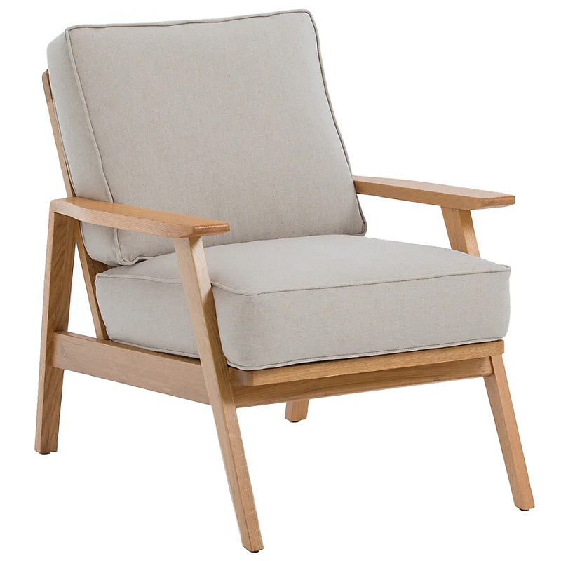       Deniaud Oak Beige Armchair     | Loft Concept 