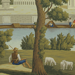 Обои ручная роспись Monuments of Paris Roberts on Sepia scenic paper варинант исполнения - 1 | Loft Concept в Москве