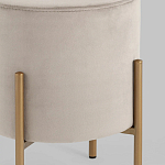 Бежевый пуф на золотистых ножках SANJAY варинант исполнения - 3 | Loft Concept в Москве