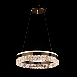 Люстра в виде кольца золотого цвета с прозрачными вставками Radiant Rail варинант исполнения - 3 | Loft Concept в Москве