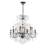 Люстра с хрустальными подвесками и металлическим основанием Диаметр 80 см Rococo Iron & Crystal Chandelier варинант исполнения - 2 | Loft Concept в Москве