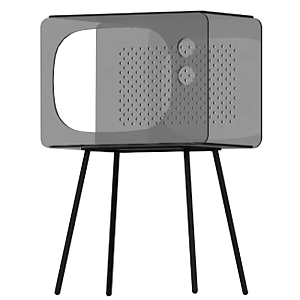Серая тумбочка в виде телевизора из акрила Grey Acrylic Television Nightstand